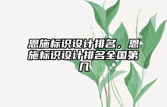 恩施標(biāo)識設(shè)計排名，恩施標(biāo)識設(shè)計排名全國第幾