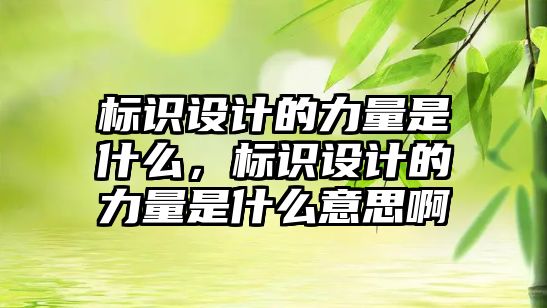 標識設計的力量是什么，標識設計的力量是什么意思啊