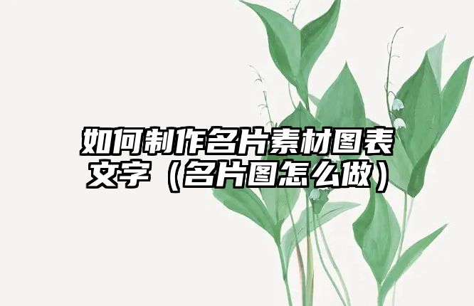 如何制作名片素材圖表文字（名片圖怎么做）