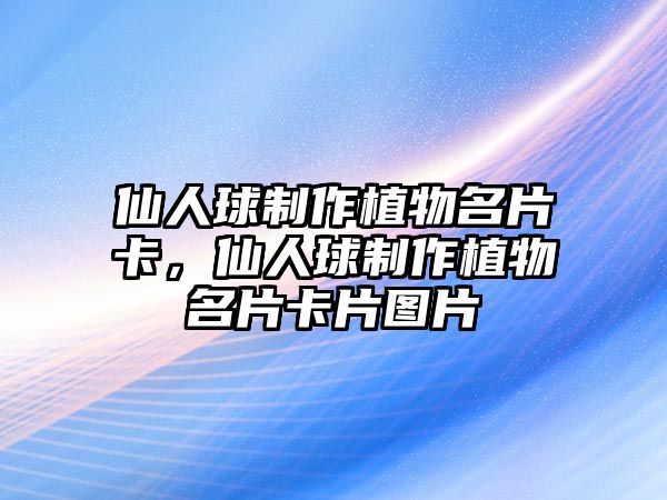 仙人球制作植物名片卡，仙人球制作植物名片卡片圖片