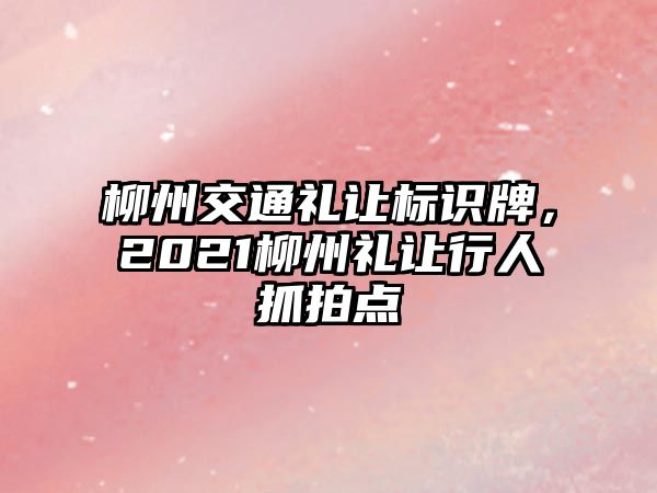 柳州交通禮讓標識牌，2021柳州禮讓行人抓拍點