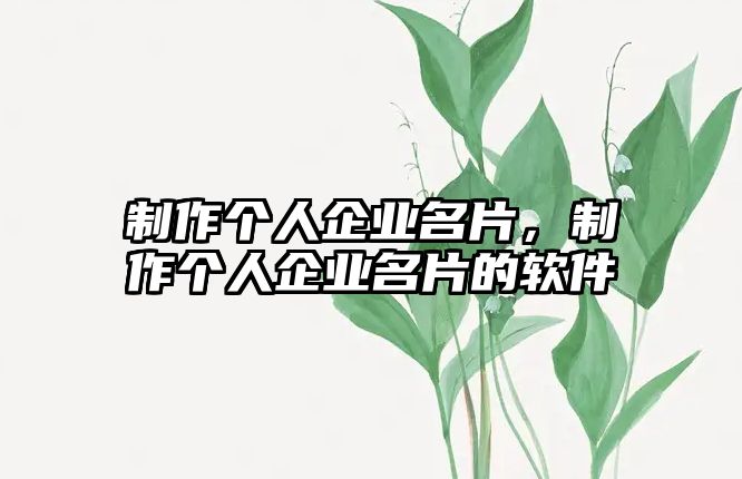 制作個人企業(yè)名片，制作個人企業(yè)名片的軟件