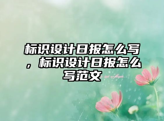 標識設計日報怎么寫，標識設計日報怎么寫范文