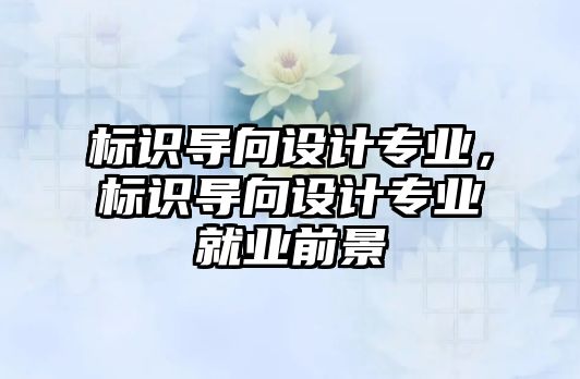 標識導向設計專業(yè)，標識導向設計專業(yè)就業(yè)前景