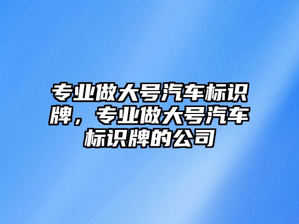 專業(yè)做大號汽車標(biāo)識牌，專業(yè)做大號汽車標(biāo)識牌的公司