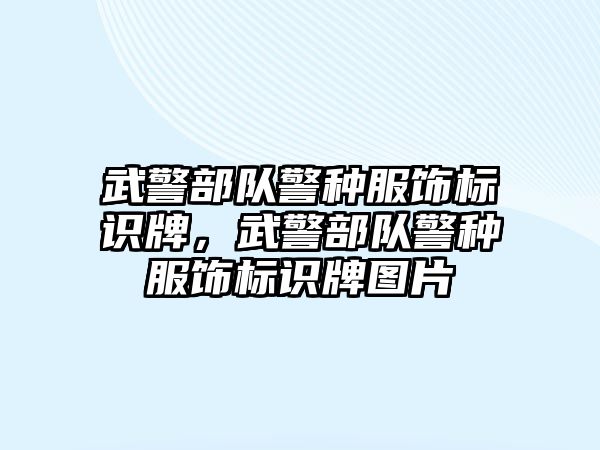 武警部隊警種服飾標(biāo)識牌，武警部隊警種服飾標(biāo)識牌圖片