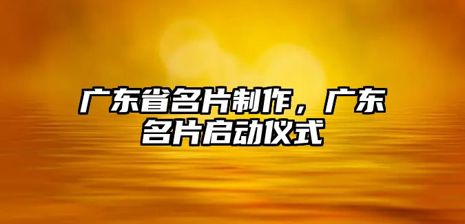 廣東省名片制作，廣東名片啟動儀式