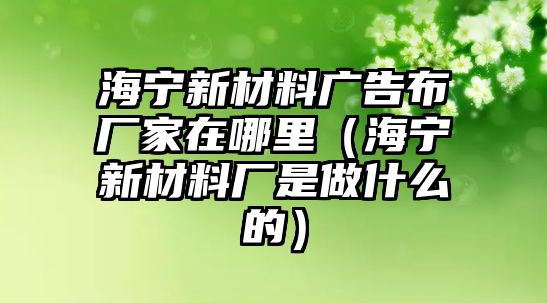 海寧新材料廣告布廠家在哪里（海寧新材料廠是做什么的）