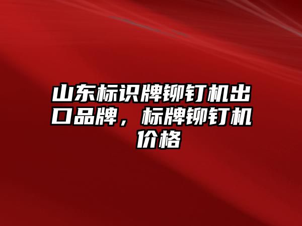 山東標識牌鉚釘機出口品牌，標牌鉚釘機 價格