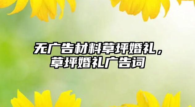 無(wú)廣告材料草坪婚禮，草坪婚禮廣告詞