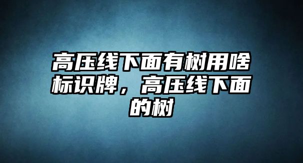 高壓線下面有樹用啥標(biāo)識(shí)牌，高壓線下面的樹