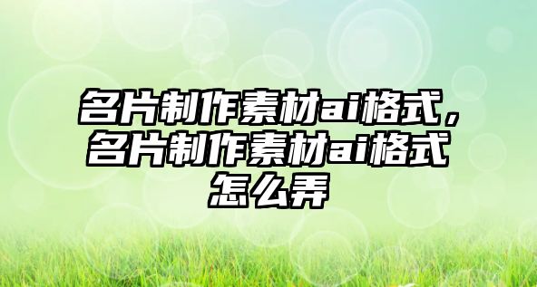 名片制作素材ai格式，名片制作素材ai格式怎么弄