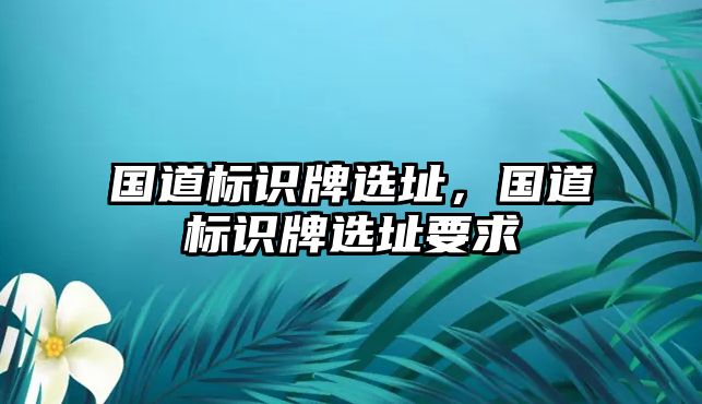 國道標識牌選址，國道標識牌選址要求