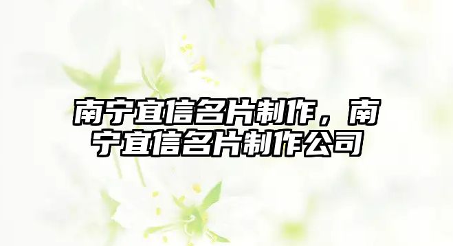 南寧宜信名片制作，南寧宜信名片制作公司